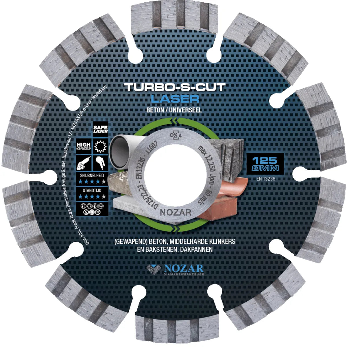 Diamantzaag 125/22,23mm Laser Turbo-S-Cut