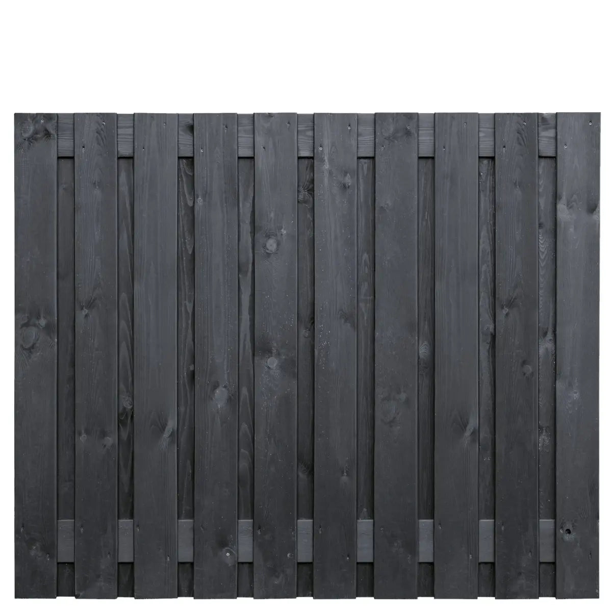 Tuinscherm Breukelen (19+2) Vuren Zwart gespoten 150x180cm