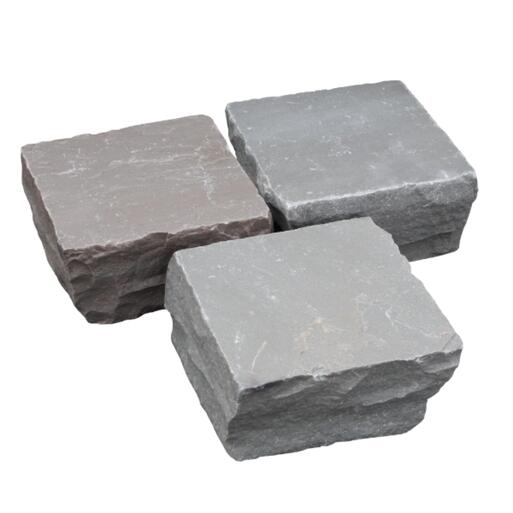 Natuursteen Kandla gres platine 14x14x8-10 grijs