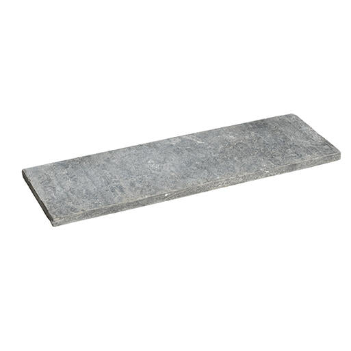 Natuursteen Pacific Black strook gevlamd & geborsteld hoekstuk 50/30x3 cm.
