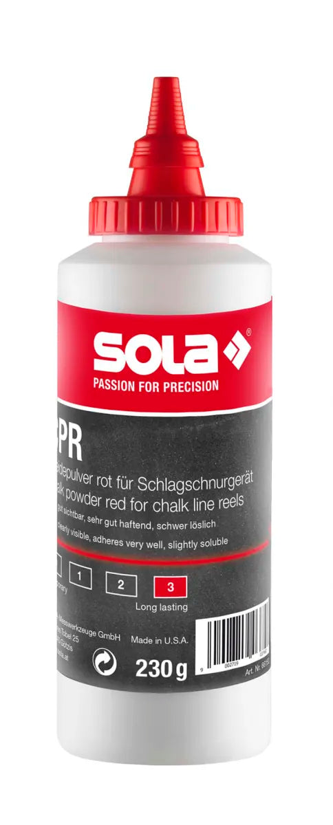 SOLA Slaglijnpoeder rood, flacon met 230g