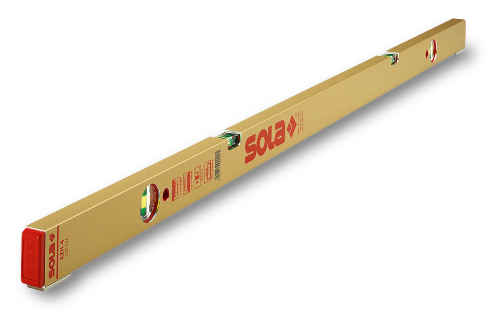 SOLA Aluminium stelwaterpas met voetjes AZH 4 120cm
