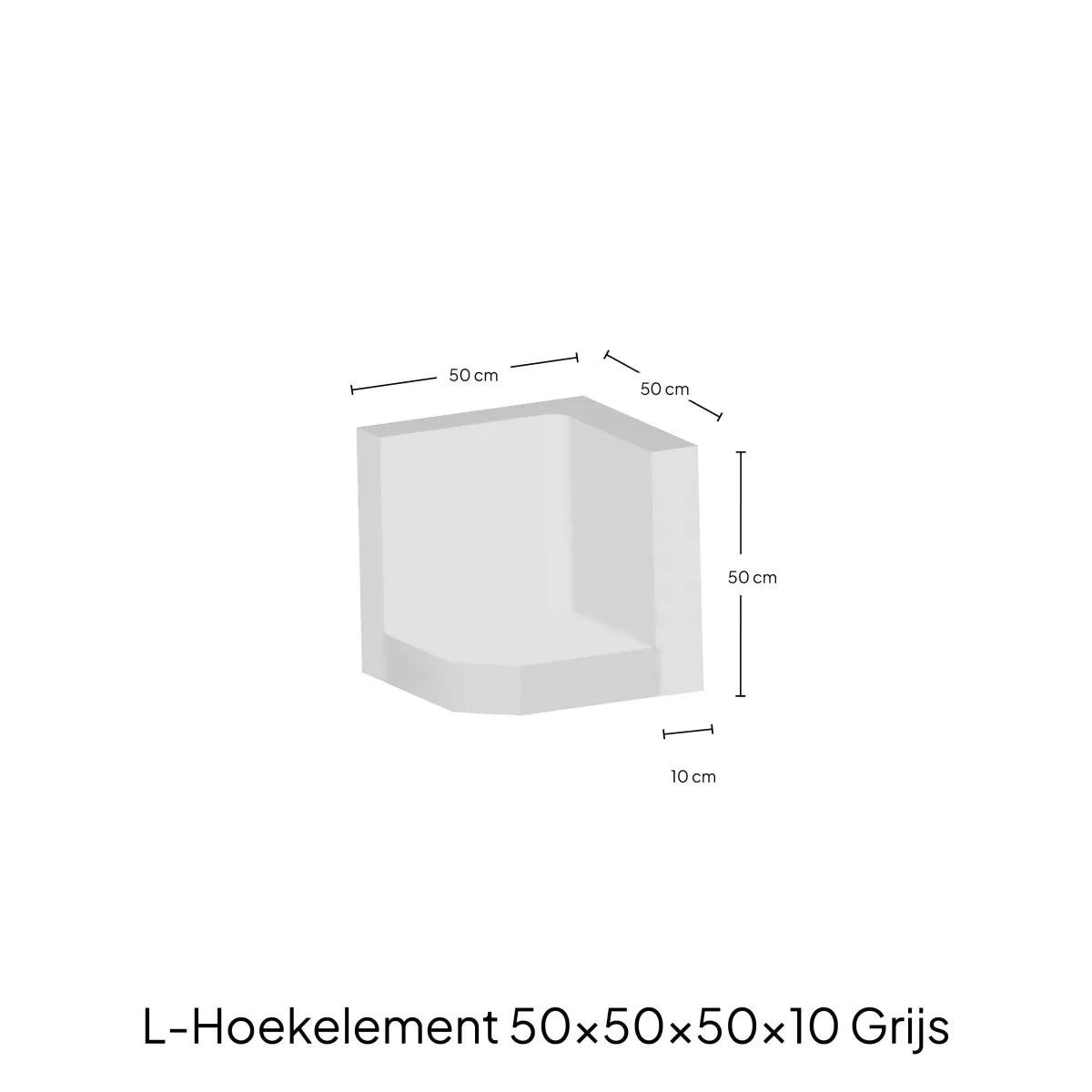 Hoek-L-Element 50x50x50x10cm Zichtbeton