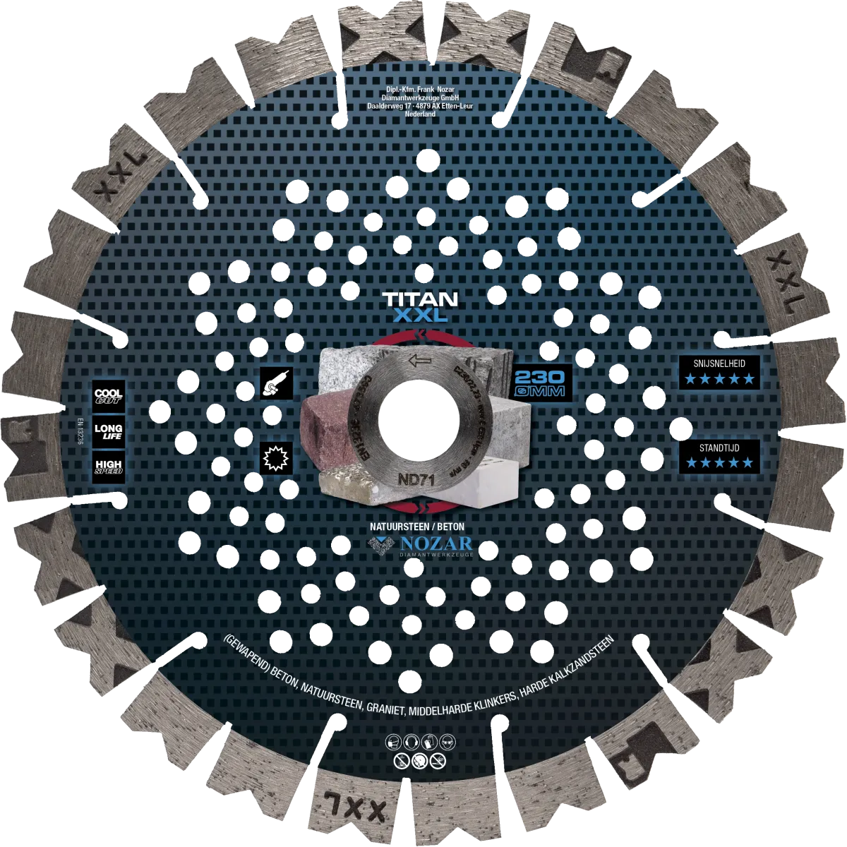 Diamantzaag D230/22,2mm Titan XXL X=17
