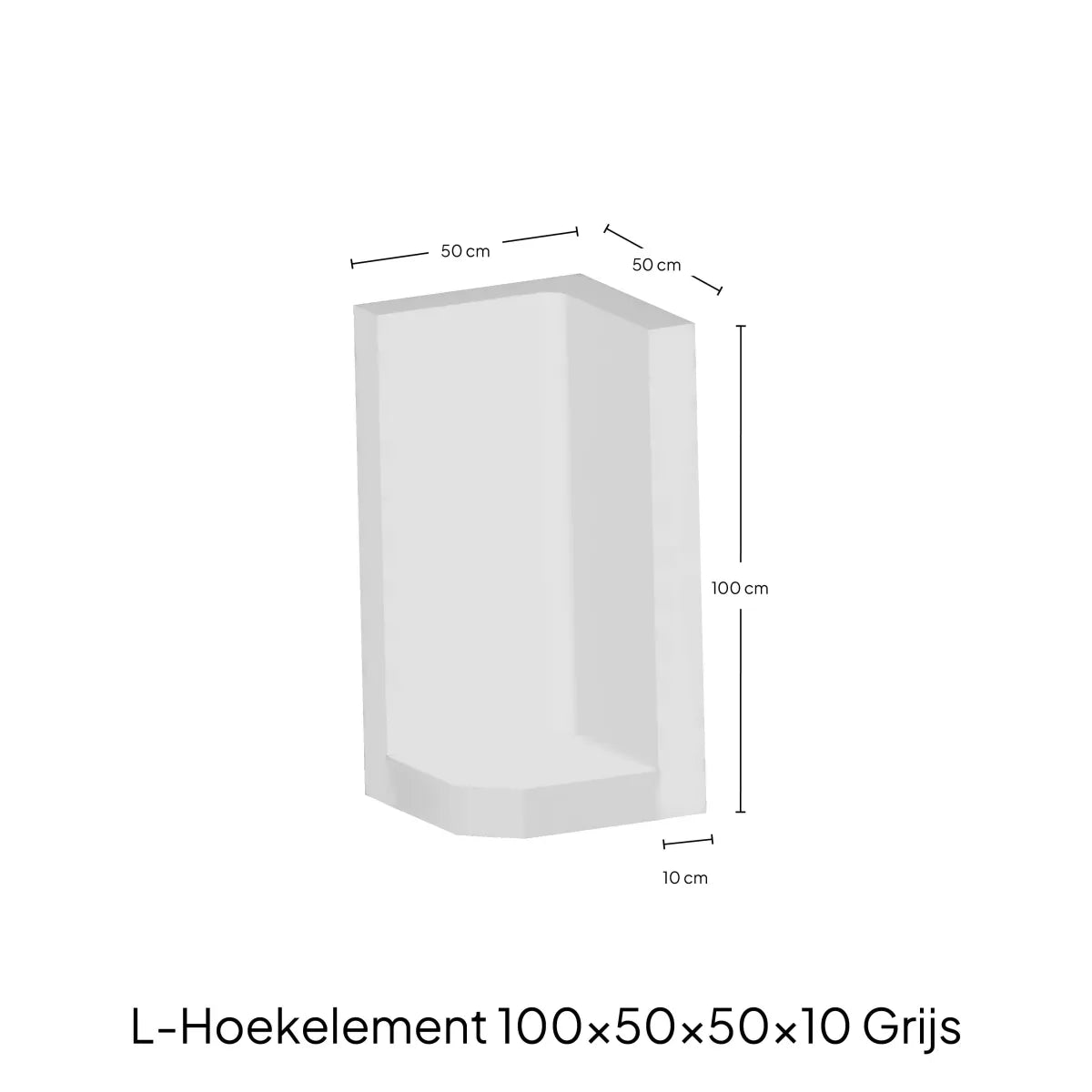 Hoek-L-Element 100x50x50x10cm Zichtbeton