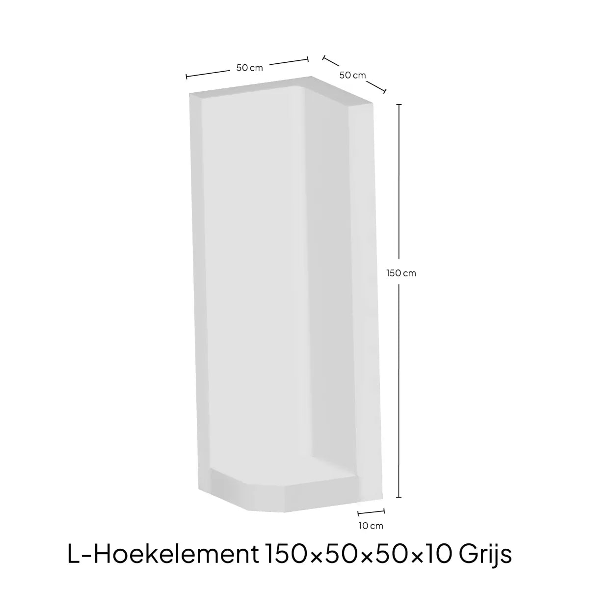 Hoek-L-Element 150x50x50x10cm Zichtbeton