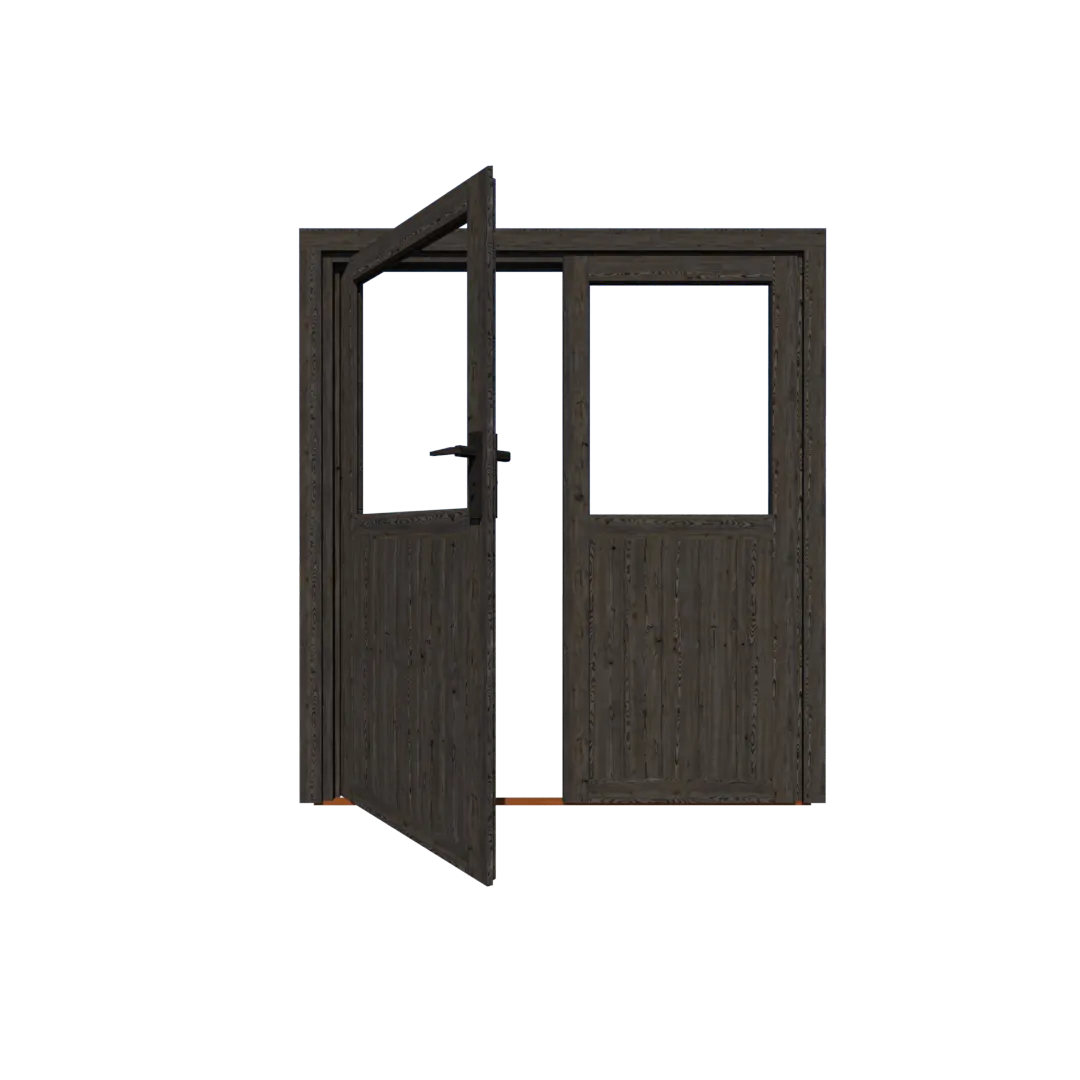 Excellent/Elegant Dubbele deur Zwart Glas (losse roedes)